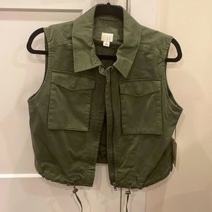 Olive green cotton vest